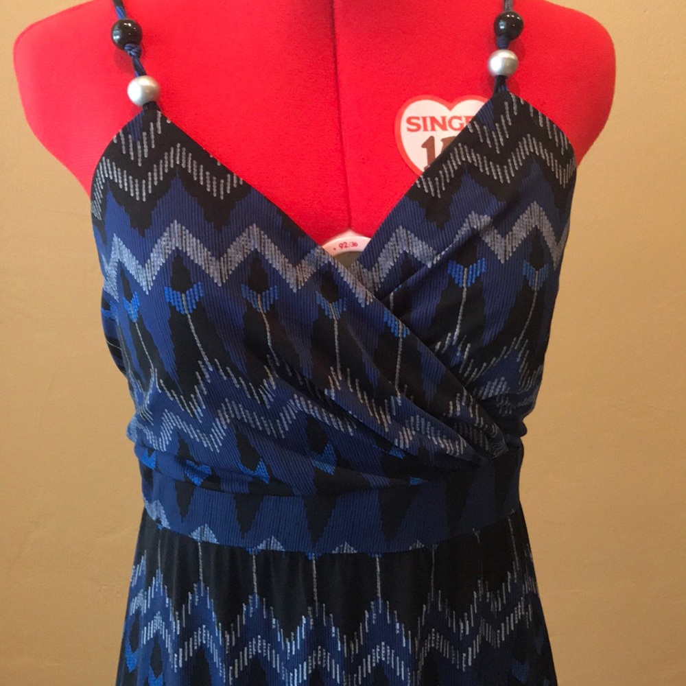 Beautiful blue, black and gray maxi